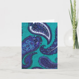 Mitteilungskarten Blue und Aqua Paisley