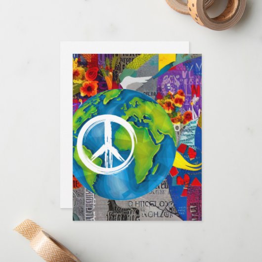 Mitteilungskarten des Weltfriedens (Vorderseite/Rückseite Beispiel)