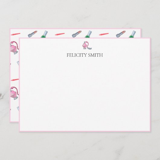 Mitteilungskarten Elegante flache, moderne Kosmeti (Vorne/Hinten)