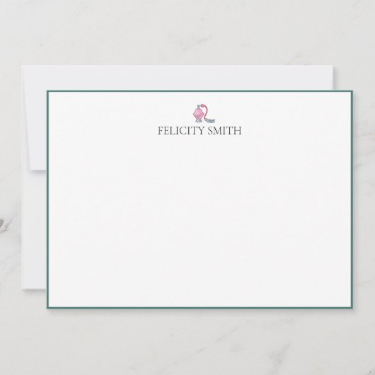 Mitteilungskarten Elegantes Flat Modern Makeup Gir (Vorderseite)