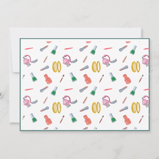 Mitteilungskarten Elegantes Flat Modern Makeup Gir (Rückseite)