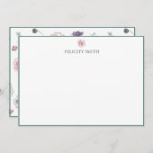 Mitteilungskarten Elegantes Flat Moderne botanisch (Vorne/Hinten)