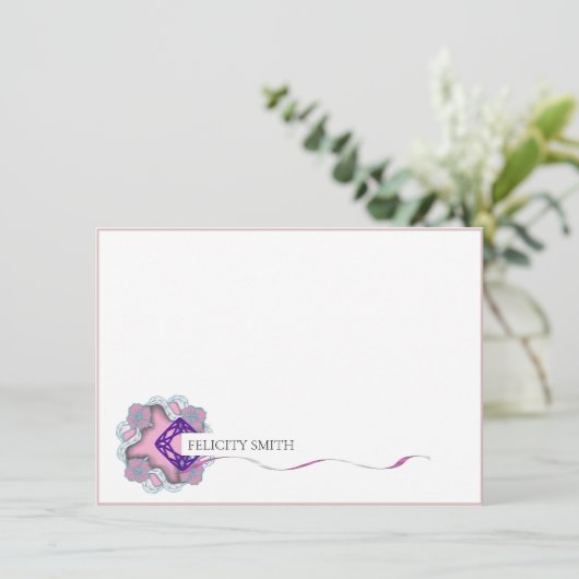 Mitteilungskarten Elegantes Flat Modernes Botanisc (Stehend Vorderseite)