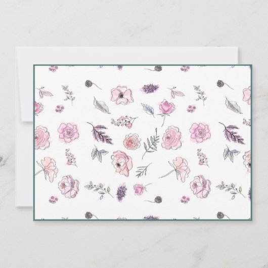 Mitteilungskarten Elegantes Flat Modernes Botanisc (Rückseite)