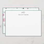 Mitteilungskarten Elegantes Flat Modernes Botanisc (Vorne/Hinten)