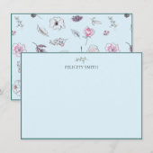 Mitteilungskarten Elegantes Flat Modernes botanisc (Vorne/Hinten)