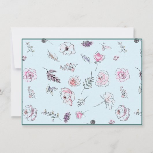 Mitteilungskarten Elegantes Flat Modernes botanisc (Rückseite)