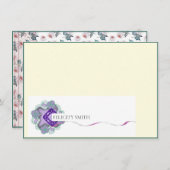 Mitteilungskarten Elegantes Flat Modernes botanisc (Vorne/Hinten)