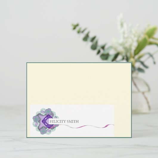 Mitteilungskarten Elegantes Flat Modernes botanisc (Stehend Vorderseite)