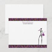 Mitteilungskarten für das Modebild (lila) (Vorne/Hinten)