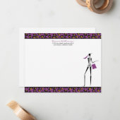 Mitteilungskarten für das Modebild (lila) (Vorderseite/Rückseite Beispiel)