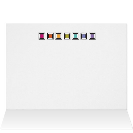 Mitteilungskarten für die farbenfrohe Nähmaschine (Innenansicht Horizontal (Oben))