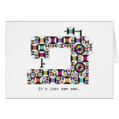 Mitteilungskarten für die farbenfrohe Nähmaschine (Vorderseite (Horizontal))