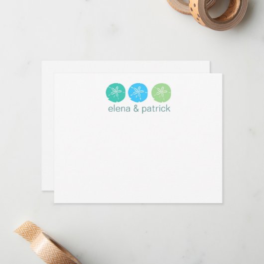 Mitteilungskarten für Hochzeiten am Strand (Vorderseite/Rückseite Beispiel)
