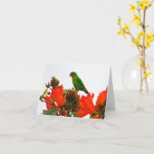 Mitteilungskarten mit exotischem Papageien auf (Gelbe Blume)