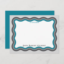 Mitteilungskarten Personal Stationery Aqua für Män