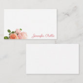 Mitteilungskarten Script Rose Aquarellfarben Paste (Vorne/Hinten)