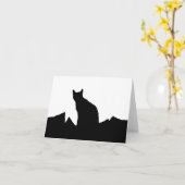 Mitteilungskarten Silhouette der schwarzen Katze (Gelbe Blume)