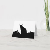 Mitteilungskarten Silhouette der schwarzen Katze (Vorderseite)