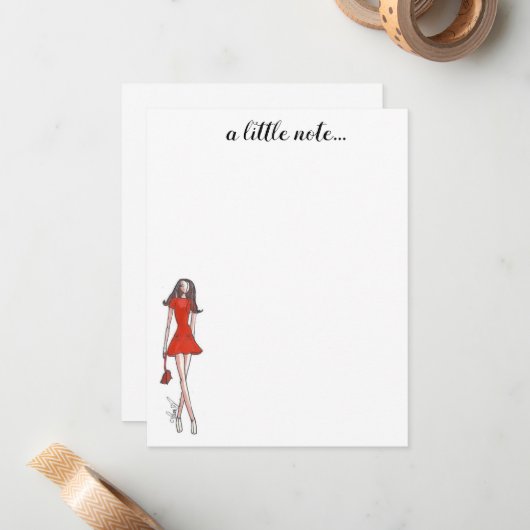 Mitteilungskarten zur Modedarstellung (Vorderseite/Rückseite Beispiel)