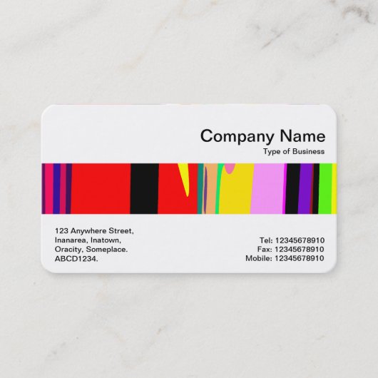 Mittel Band - Abstrakte Farben 02 Visitenkarte (Vorderseite)