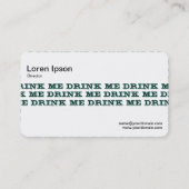 Mittel Band - trinken Visitenkarte (Rückseite)