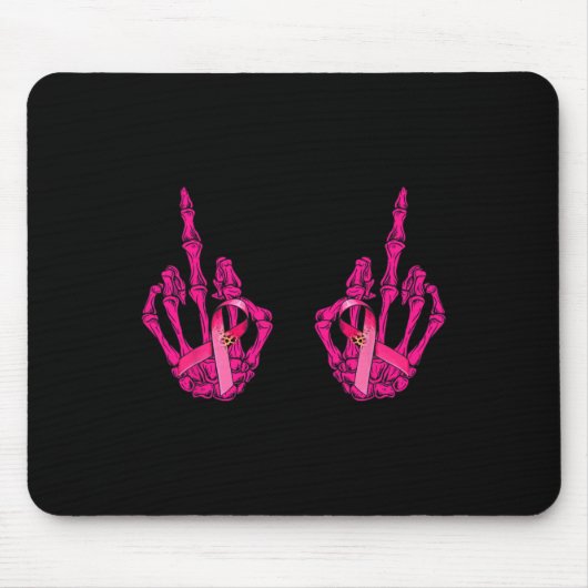 Mittel-Finger-Fluch Word Brustkrebs Brustdrüse Mousepad (Vorne)