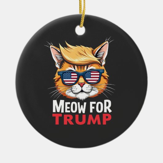 Mittel für die Wahl von Trump Cat Kitten Keramik Ornament (Vorne)