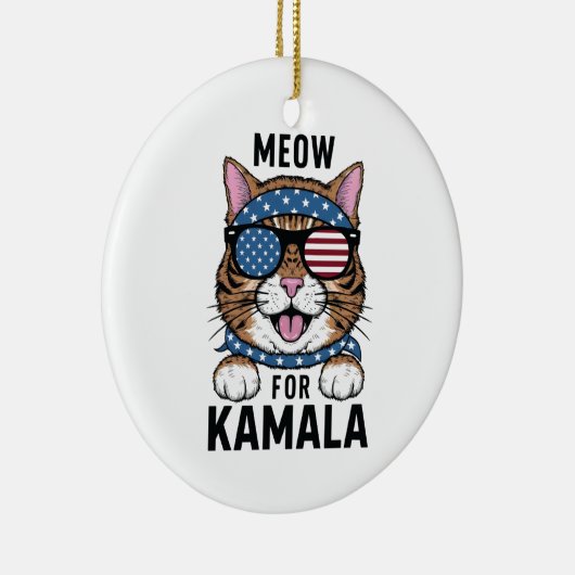Mittel für Kamala Wahl Katze Lady Geschenk Keramik Ornament (Rechts)