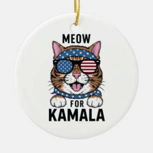 Mittel für Kamala Wahl Katze Lady Geschenk Keramik Ornament