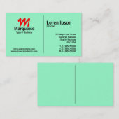 Mittel-Regel-Monogramm - blassgrün (99 FFCC) Visitenkarte (Vorne/Hinten)