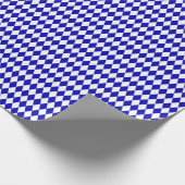 Mittel Royal Blue und Weiß Harlequin Geschenkpapier (Ecke)