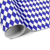 Mittel Royal Blue und Weiß Harlequin Geschenkpapier (Rolleneckpunkt)