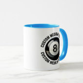 Mittel Text HELLBLAU Combo 11oz Custom 8 Ball Tasse (VorderseiteRechts)
