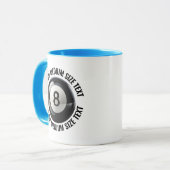 Mittel Text HELLBLAU Combo 11oz Custom 8 Ball Tasse (Vorderseite Links)