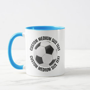 Mittel Text HELLBLAU Combo 11oz Individueller Fußb Tasse