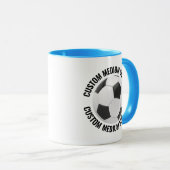 Mittel Text HELLBLAU Combo 11oz Individueller Fußb Tasse (VorderseiteRechts)