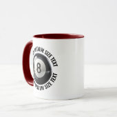 Mittel Text MAROON Combo 11oz Custom 8 Ball Tasse (Vorderseite Links)