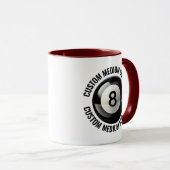 Mittel Text MAROON Combo 11oz Custom 8 Ball Tasse (VorderseiteRechts)