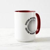 Mittel Text MAROON Combo 15oz Custom Golf Tasse (VorderseiteRechts)