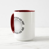 Mittel Text MAROON Combo 15oz Custom Golf Tasse (Vorderseite Links)