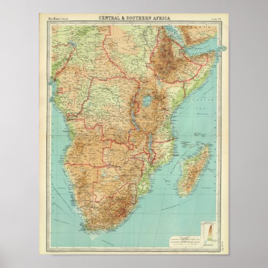 Mittel- und Südafrika mit Schifffahrtsrouten Poster (Vorne)
