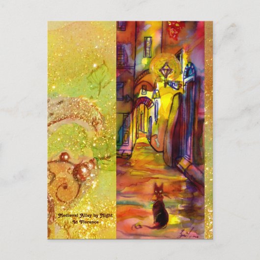 MITTELALLEIN NACH NACHT IN FLORENZ POSTKARTE (Vorderseite)