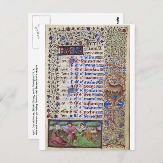 Mittelalter: April Postkarte (Vorne/Hinten)