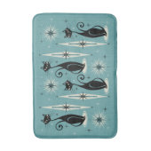 Mittelalter bedeutet Retro-Atomkatzen auf blau Badematte (Vorderseite Vertikal)