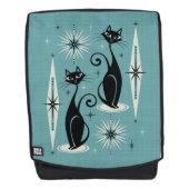 Mittelalter bedeutet Retro-Atomkatzen auf blau Rucksack (Vorderseite)