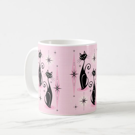 Mittelalter bedeutet Retro-Atomkatzen auf Coolem R Kaffeetasse (Vorderseite Links)