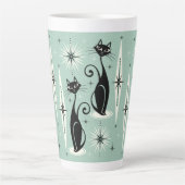 Mittelalter bedeutet Retro-Atomkatzen auf Minze Milchtasse (Vorderseite)