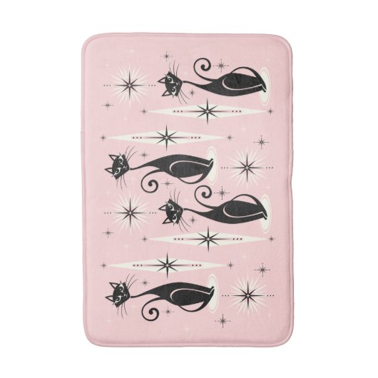 Mittelalter bedeutet Retro-Atomkatzen auf warmen R Badematte (Vorderseite Vertikal)