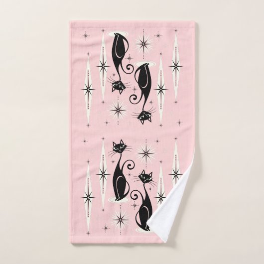 Mittelalter bedeutet Retro-Atomkatzen auf warmen R Badhandtuch Set (Handtuch)